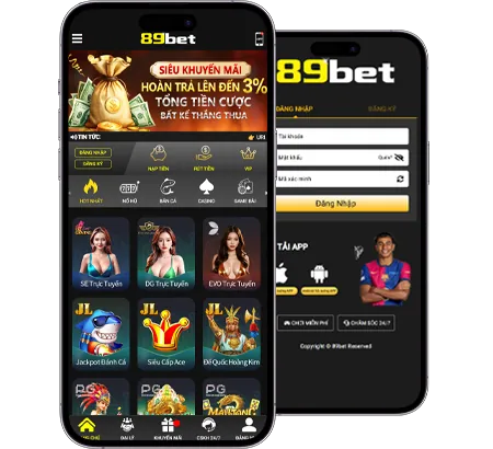 Giao diện điện thoại chơi game casino 77bet app mượt mà