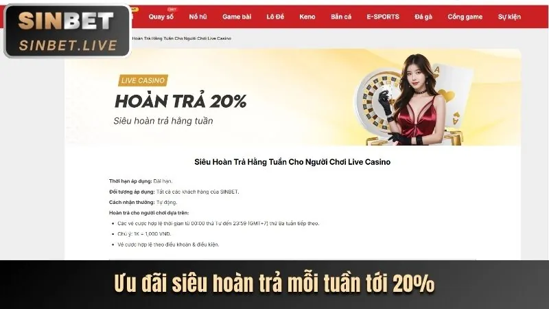 Hoàn trả hàng tuần 77bet